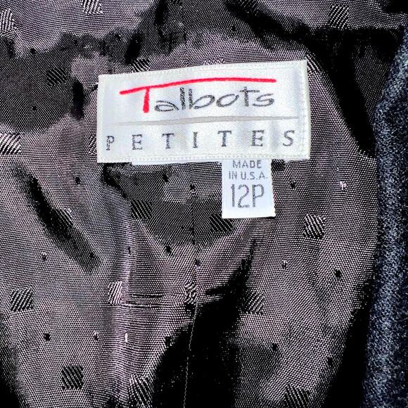 Talbots womens vintage 12P dark gray pure wool crest logo goldtone button blazer - Picture 5 of 9